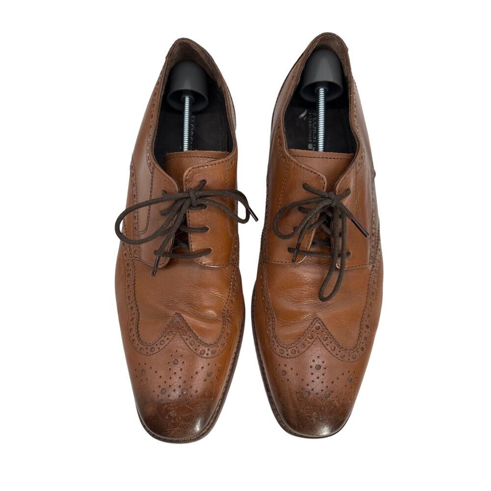 Florsheim Castellano Wingtip Oxford 14137 Brown Leather Dress Shoes Mens 11 D